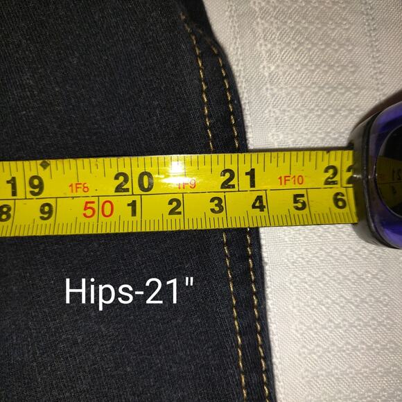 Coldwater Creek Black Jeans Sz 14P Straight Leg Gold Stitching Stretch Petite - Picture 11 of 16